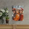 Three Friends in Winter Attire in Christmas Wall Art Canvas Framed 40x60 - Image 2