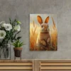 Whimsical Rabbit in Wheat Field Wall Art Canvas Framed 40x60 - Image 2
