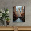 Vibrant European Street Scene Wall Art Canvas Framed 40x60 - Image 2