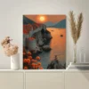 Dubrovnik Sunset Wall Art Canvas Framed 40x60 - Image 2