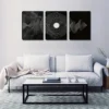 3pcs Black & White Geometric Wall Art Set Canvas Framed 40x60cm - High Quality Print 100% Australian Made Wall Canvas Ready to Hang