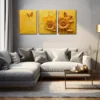 3pcs Two Yellow Sunflowers Modern Style Wall Art Set Canvas Framed 40x60cm - High Quality Print 100% Australian Made Wall Canvas Ready to Hang - Image 2