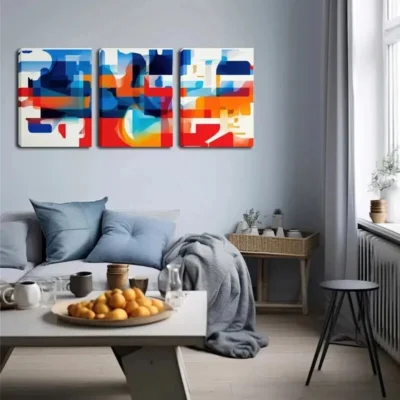 3pcs Colorful Abstract Wall Art Set Canvas Framed 40x60cm - High Quality Print 100% Australian Made Wall Canvas Ready to Hang