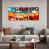 3pcs Traffic Crisscrossing the Busy Street  Wall Art Set Canvas Framed 40x60cm - High Quality Print 100% Australian Made Wall Canvas Ready to Hang
