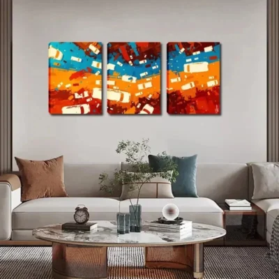 3pcs Traffic Crisscrossing the Busy Street  Wall Art Set Canvas Framed 40x60cm - High Quality Print 100% Australian Made Wall Canvas Ready to Hang