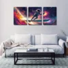 3pcs Colorful Bright Silver Future Space Wall Art Set Canvas Framed 40x60cm - High Quality Print 100% Australian Made Wall Canvas Ready to Hang