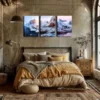 3pcs Snowy Mountain Scenery Wall Art Set Canvas Framed 40x60cm - High Quality Print 100% Australian Made Wall Canvas Ready to Hang - Image 3