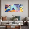 3pcs  Colorful Abstract Leaves  Wall Art Set Canvas Framed 40x60cm - High Quality Print 100% Australian Made Wall Canvas Ready to Hang