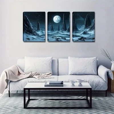 3pcs Realistic Rocky Landscape Wall Art Set Canvas Framed 50x70cm - High Quality Print 100% Australian Made Wall Canvas Ready to Hang