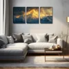3pcs Clouds Pierced By Golden Light Wall Art Set Canvas Framed 50x70cm - High Quality Print 100% Australian Made Wall Canvas Ready to Hang - Image 2
