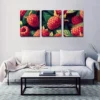 3pcs Raspberry Eco-Style Suitable Wall Art Set Canvas Framed 50x70cm - High Quality Print 100% Australian Made Wall Canvas Ready to Hang