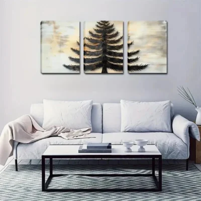 3pcs Tree Landscape in Natural Wall Art Set Canvas Framed 50x70cm - High Quality Print 100% Australian Made Wall Canvas Ready to Hang