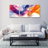 3pcs Purple, Orange, and Blue Watercolor Design Wall Art Set Canvas Framed 50x70cm - High Quality Print 100% Australian Made Wall Canvas Ready to Hang