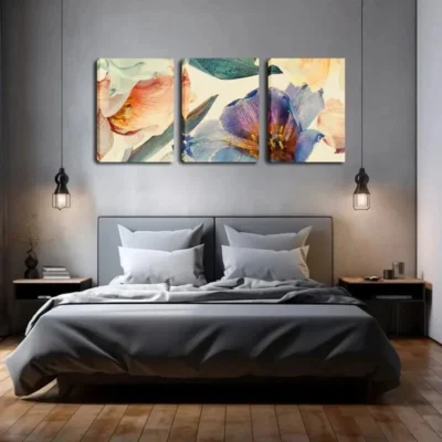 3pcs The Slender flowers Wall Art Set Canvas Framed 40x60cm - High Quality Print 100% Australian Made Wall Canvas Ready to Hang