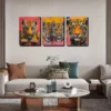 3pcs The Tigers with Colorful Graffiti Wall Art Set Canvas Framed 40x60cm - High Quality Print 100% Australian Made Wall Canvas Ready to Hang