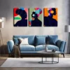3pcs Abstract Figure of The Black Women Wall Art Set Canvas Framed 40x60cm - High Quality Print 100% Australian Made Wall Canvas Ready to Hang - Image 2