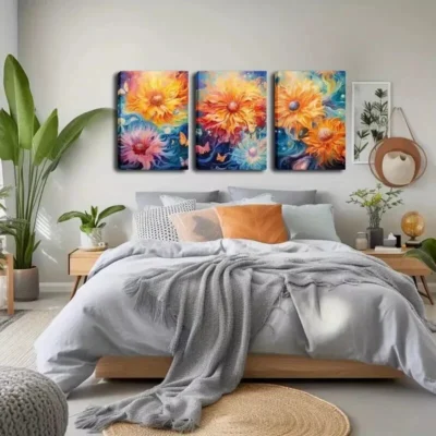 3pcs Dreamy Style Butterfly And Flower Wall Art Set Canvas Framed 40x60cm - High Quality Print 100% Australian Made Wall Canvas Ready to Hang