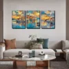 3pcs The Seaside Town Wall Art Set Canvas Framed 40x60cm - High Quality Print 100% Australian Made Wall Canvas Ready to Hang - Image 2