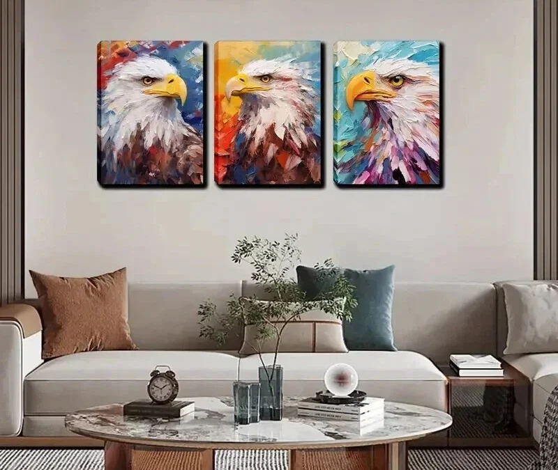 3pcs The Eagle’s Side Wall Art Set Canvas Framed 40x60cm – High Quality Print 100% Australian Made Wall Canvas Ready to Hang
