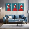 3pcs Man In A Red Hat And Red Clothes Wall Art Set Canvas Framed 40x60cm - High Quality Print 100% Australian Made Wall Canvas Ready to Hang