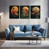 3pcs Lion, Fox And Deer In The Forest Wall Art Set Canvas Framed 40x60cm - High Quality Print 100% Australian Made Wall Canvas Ready to Hang - Image 2