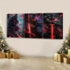 3pcs Anime Comic Vivid Color Samurai Thunder Red Wall Art Set Canvas Framed 40x60cm - High Quality Print 100% Australian Made Wall Canvas Ready to Hang - Image 3