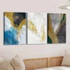 3pcs Fashion Retro Nordic Style Abstract color Wall Art Set Canvas Framed 40x60cm - High Quality Print 100% Australian Made Wall Canvas Ready to Hang