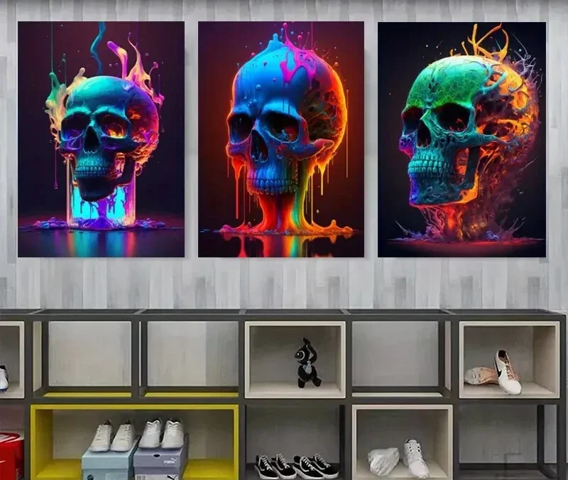 3pcs Artistic and Gorgeous Flame Abstract Neon Wall Art Set Canvas Framed 40x60cm – High Quality Print 100% Australian Made Wall Canvas Ready to Hang