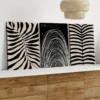 3pcs Abstract Plant Black Leaves White Bohemian Wall Art Set Canvas Framed 40x60cm - High Quality Print 100% Australian Made Wall Canvas Ready to Hang