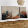 3pcs Modern Abstract Black & Gold Gray Dark Blue Wall Art Set Canvas Framed 40x60cm - High Quality Print 100% Australian Made Wall Canvas Ready to Hang