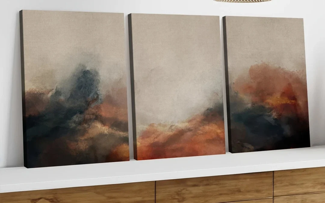 3pcs Modern Abstract Black & Gold Gray Dark Blue Wall Art Set Canvas Framed 40x60cm – High Quality Print 100% Australian Made Wall Canvas Ready to Hang