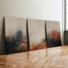 3pcs Modern Abstract Black & Gold Gray Dark Blue Wall Art Set Canvas Framed 40x60cm - High Quality Print 100% Australian Made Wall Canvas Ready to Hang - Image 2