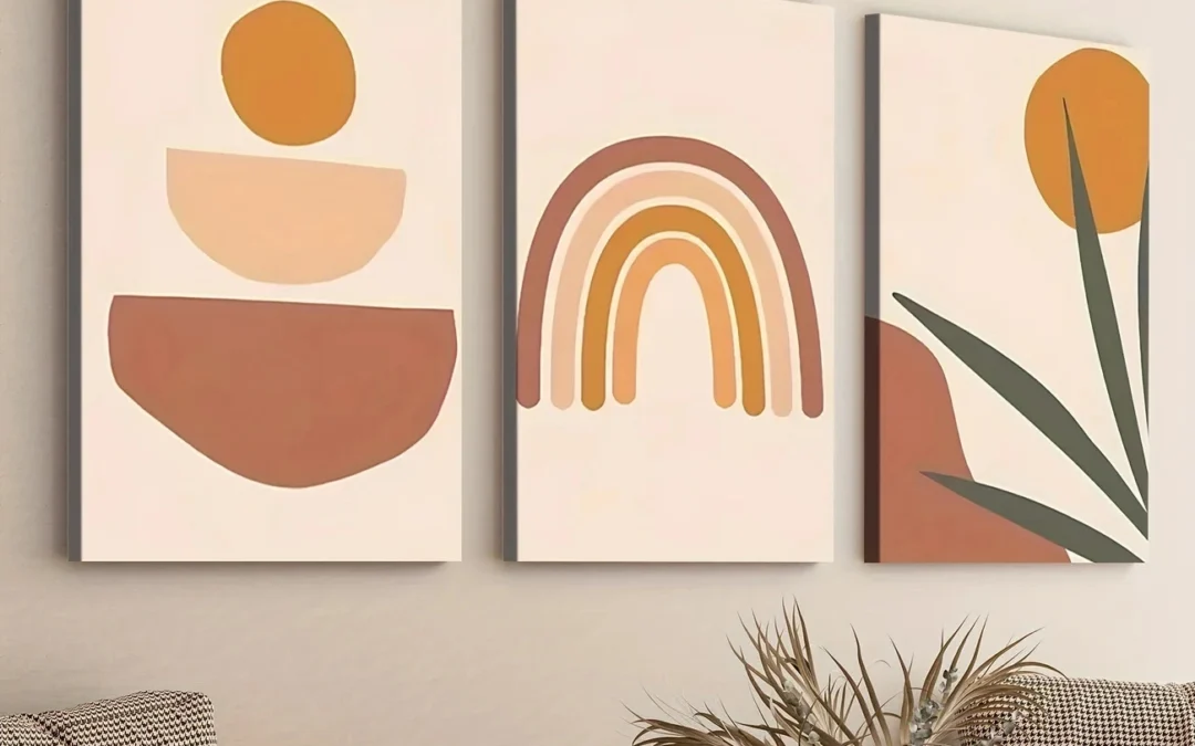 3pcs Classic Modern Style Abstract Pinewood Wall Art Set Canvas Framed 40x60cm – High Quality Print 100% Australian Made Wall Canvas Ready to Hang