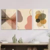3pcs Modern Abstract Geometric Shapes & Golden Wall Art Set Canvas Framed 40x60cm - High Quality Print 100% Australian Made Wall Canvas Ready to Hang