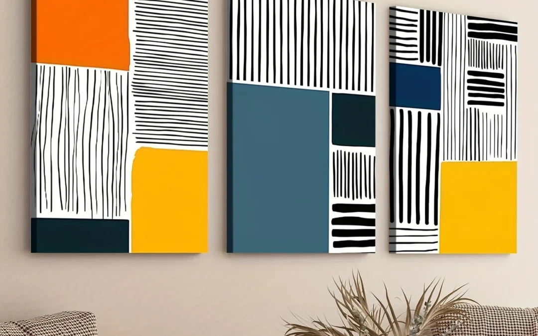 3pcs Abstract Modern Style Elegant Black Blocks Wall Art Set Canvas Framed 40x60cm – High Quality Print 100% Australian Made Wall Canvas Ready to Hang