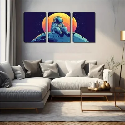 3pcs stars fantasy Universe anime style  Wall Art Set Canvas Framed 50x70cm - High Quality Print 100% Australian Made Wall Canvas Ready to Hang