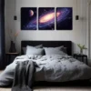 3pcs Romantic Purple charm Nebula Modern Wall Art Set Canvas Framed 50x70cm - High Quality Print 100% Australian Made Wall Canvas Ready to Hang