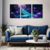3pcs Lotus Flowers Landscape Wall Art Set Canvas Framed 40x60cm - High Quality Print 100% Australian Made Wall Canvas Ready to Hang - Image 2