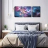 3pcs  Pink Blue Yellow Flowing Smoke Abstract Wall Art Set Canvas Framed 40x60cm - High Quality Print 100% Australian Made Wall Canvas Ready to Hang - Image 2