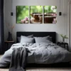 3pcs Serene Water Flow Landscape with Floral Wall Art Set Canvas Framed 40x60cm - High Quality Print 100% Australian Made Wall Canvas Ready to Hang