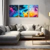 3pcs Flowing Paint Bubble Natural Color Style Wall Art Set Canvas Framed 40x60cm - High Quality Print 100% Australian Made Wall Canvas Ready to Hang - Image 2