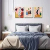 3pcs Modern Retro People Wall Art Set Canvas Framed 40x60cm - High Quality Print 100% Australian Made Wall Canvas Ready to Hang - Image 3