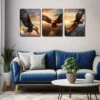 3pcs An Eagle Soaring In The Sky Wall Art Set Canvas Framed 40x60cm - High Quality Print 100% Australian Made Wall Canvas Ready to Hang