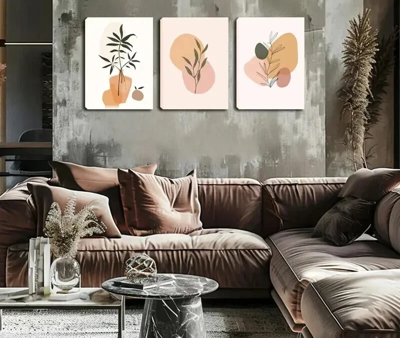 3pcs The Simple Art Of Leaves Wall Art Set Canvas Framed 40x60cm – High Quality Print 100% Australian Made Wall Canvas Ready to Hang