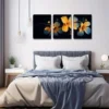 3pcs Flowers Blooming in the Dark Wall Art Set Canvas Framed 40x60cm - High Quality Print 100% Australian Made Wall Canvas Ready to Hang - Image 2