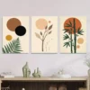 3pcs Modern Abstract Botanical Nature Geometric Wall Art Set Canvas Framed 40x60cm - High Quality Print 100% Australian Made Wall Canvas Ready to Hang