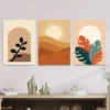 3pcs Modern Nature & Sunset Boho Style Wall Art Set Canvas Framed 40x60cm - High Quality Print 100% Australian Made Wall Canvas Ready to Hang
