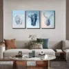 3pcs  Ice and Snow Style Animal Wall Art Set Canvas Framed 40x60cm - High Quality Print 100% Australian Made Wall Canvas Ready to Hang - Image 2