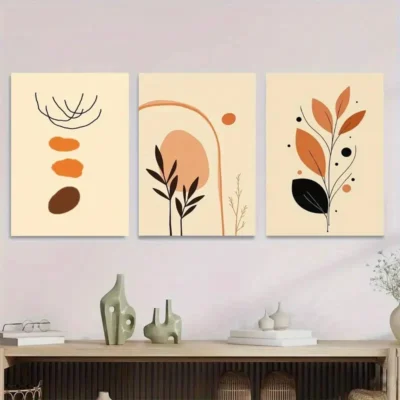3pcs Modern Abstract Boho Style Paintings Wall Art Set Canvas Framed 40x60cm - High Quality Print 100% Australian Made Wall Canvas Ready to Hang