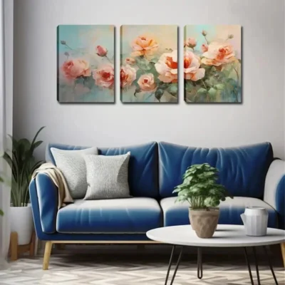 3pcs Elegant Flower and Plant Landscape Wall Art Set Canvas Framed 40x60cm - High Quality Print 100% Australian Made Wall Canvas Ready to Hang